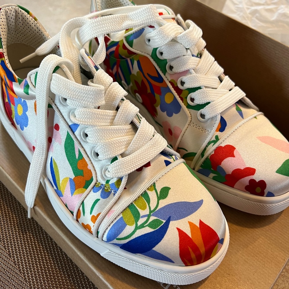 Christian Louboutin Vieira Orlata satin sneakers. Brand new in box, never worn.